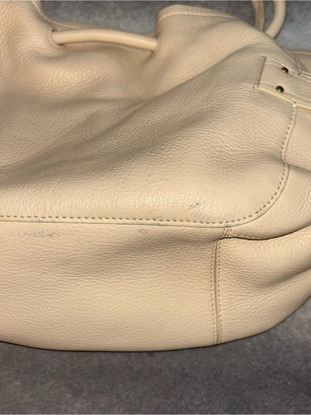 Cole Haan Village Pebbled Leather Slouch Tote Shoulder Bag Ivory Cream - Picture 4 of 11